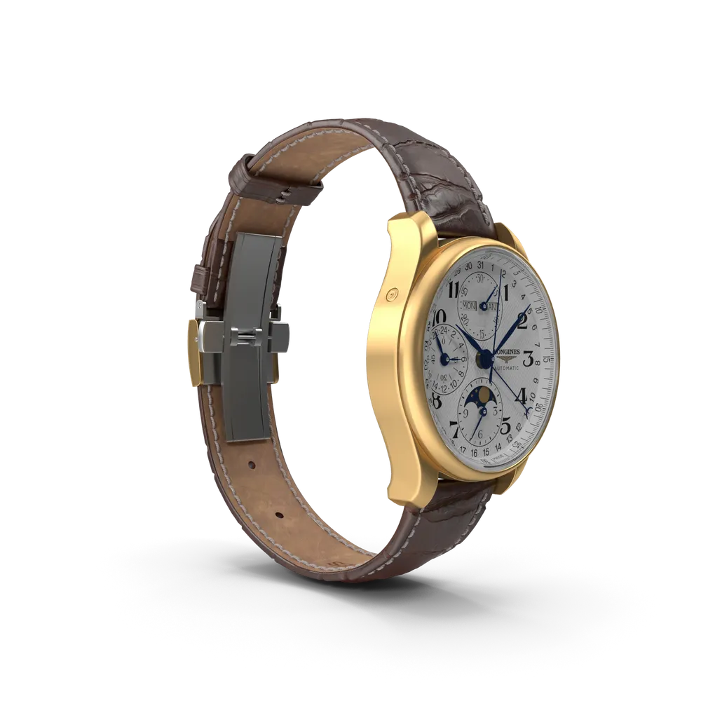 Mondphasen-Uhr mit Lederarmband – Ansicht 3