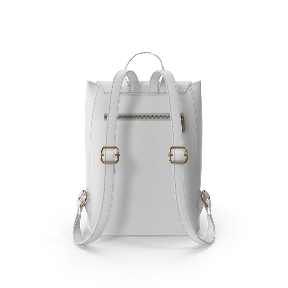 Weisser Rucksack aus Kunstleder – Ansicht 2