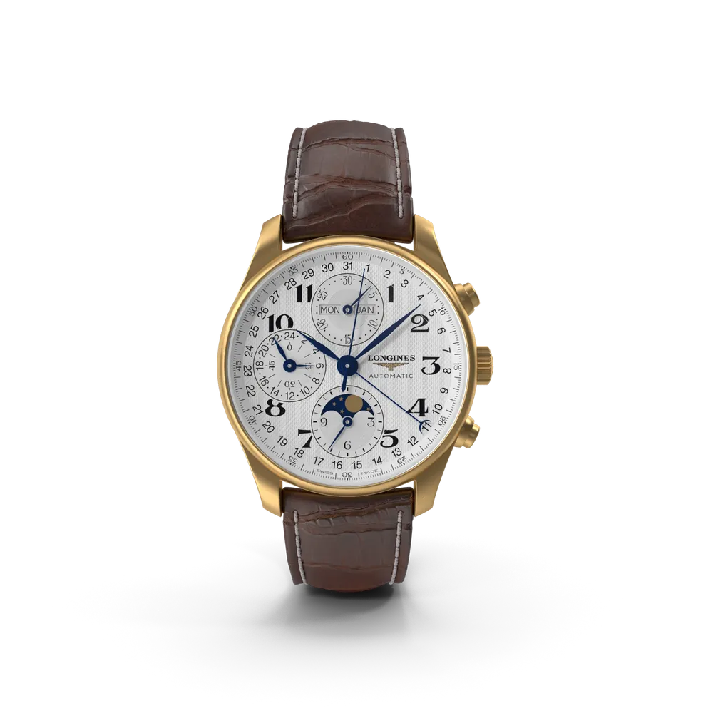 Mondphasen-Uhr mit Lederarmband